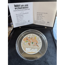5oz SILVER 999.9 FINE - ASTERIX OLYMPICS - COLORISED 2024 50 EURO COIN - STAMPED & CERTIFIED