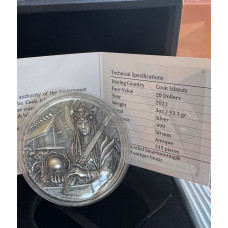 3oz SILVER 999.9 FINE - AMATERASU - ANCIENT GODS SERIES 2021 COOK ISLANDS 20 DOLLAR COIN - ULTRA HIGH RELIEF