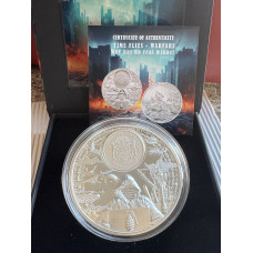 5oz SILVER 999.9 FINE - TIME FLIES - WARFARE SERIES 2024 GABON 3000 FRANCS CFA COIN - ULTRA HIGH RELIEF PROOF