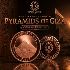 1oz COPPER 999.9 FINE - 2026 WONDERS OF THE WORLD - EGYPT GREAT PYRAMIDS OF GIZA - BOXED & CERTIFIED - LOW MINTAGE