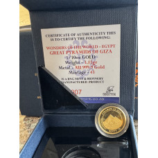 1/10oz GOLD 999.9 FINE - 2026 WONDERS OF THE WORLD - EGYPT GREAT PYRAMIDS OF GIZA - BOXED & CERTIFIED - LOW MINTAGE