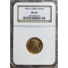 1900 ZAR 1 FULL POND WITH *MS64* - NGC GRADED