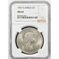 1957 RSA - 5 SHILLING MS62 - NGC GRADE
