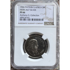 1966 SILVER 50 CENT COIN - ENGLISH PF66 NGC GRADE RARETY - ONLY FEW GRADED SILVER - THIS IS A PROVENANCE ANTHONY G COLLECTION