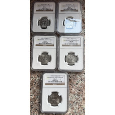 1994 INAUGURATION R5 COIN SET - MS61 > MS65 - 5 COINS TOTAL - ALL NGC GRADED