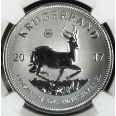 2017 KRUGGERAND 1oz FINE SILVER - 50TH ANNIVERSARY MINT MARK - SP70 - NGC EARLY RELEASE LABEL - SPECIAL