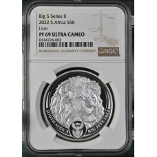 2022 BIG 5 SERIES 2 - 1oz SILVER LION PF69 ULTRA CAMEO NGC