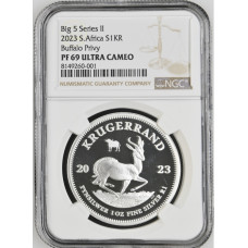 2023 PRIVY SERIES 2 - 1oz SILVER KRUGERRAND MINT MARK BUFFALO PF69 ULTRA CAMEO NGC
