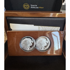 2023 BIG 5 - SERIES 2 - 1oz SILVER PROOF 2 x BUFFALO DOUBLE CAP - IN SAMINT BOX AS ISSUED & CERTIFIED