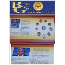 SIGNED 2000 MANDELA R5 COIN SAMINT ISSUE - WITH SIGNATURE OF MANDELA + CERTIFICATE BY CECIL