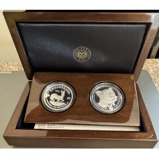 2023 KRUGERRAND (PRIVY MINT MARK) & LEOPARD BIG 5 SERIES 2 - 1oz FINE Silver PROOF - MINT SET +COA 