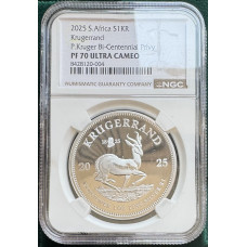 2025 KRUGERRAND 1oz SILVER PROOF - PAUL KRUGER 200 BIRTHDAY - MINT MARK 1825 PF70UC NGC FINEST GRADE