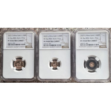 2025 KRUGERRAND 3 GOLD COIN SET PROOF 1/10oz + 1/20oz + 1/50oz - VE DAY - PF70UC SET - NGC GRADED ALL 3 FINEST KNOWN