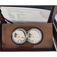 2024 BIG 5 - SERIES 3 - 1oz SILVER PROOF 2 x ELEPHANT DOUBLE CAP - IN SAMINT BOX AS ISSUED & CERTIFIED