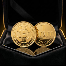 1gr 24KT GOLD BITCOIN - 999.9 FINE GOLD BnG Mint & Refinery - certified 