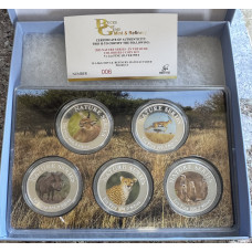 2025 NATURE SERIES OF SA "IN THE BUSH 5 COIN SET COLORIZED  " 1oz FINE 999.9 SILVER BULLION- CERTIFIED & MINT BOX
