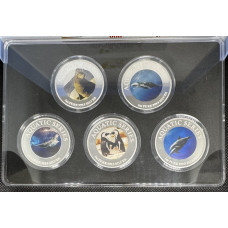 2024 AQUATIC SERIES OF SA 1oz SILVER 999.9 FINE BIG 5 MARINE SET OF 5 GWS COLORIZED - SRW-AP-CFS & BD - CERTIFIED & MINT BAG