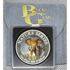 1oz SILVER 999.9 FINE - 2024 NATURE SERIES "ELEPHANT"- CERTIFIED & MINT BAG