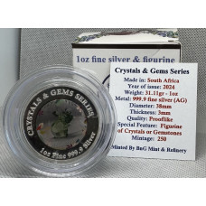 1oz PURE 999.9 SILVER CRYSTALS & GEMS COLORIZED SERIES IN DOME "SWAROVSKI MINI MO COW" CERTIFIED & BOXED GREEN