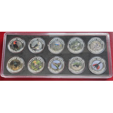 2024-2025 NATURE SERIES 1oz SILVER 999.9 FINE "NATIONAL BIRDS 10 COIN SET" COLORIZED