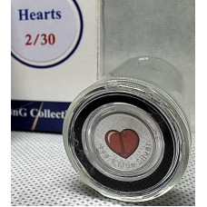 1/10oz PURE 999.9 SILVER CRYSTALS & GEMS COLORIZED SERIES IN DOME "SWAROVSKI HEART" CERTIFIED & BOXED