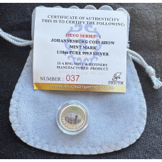 1/10oz SILVER 999.9 FINE - COLORIZED 1 SILVO " 2026 JHB " COIN SHOW MINT MARK - CERTIFIED & MINT BAG