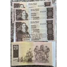 R20 NOTES UNC & SEQUENCES UP TO 7 NOTES - 3RD ISSUE G DE KOCK D2/51+ EACH