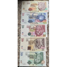2008 SET OF NOTES - MBOWENI 2nd ISSUE - AA0000664A TO AA0000664E FULL SET ALL MATCHING NUMBERS IN FOLDER 