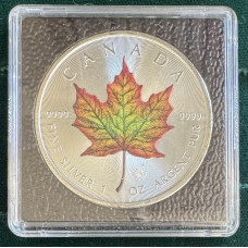 1oz SILVER FINE 999.9 -CANADA MAPLE COLORISED MAPLE LEAF