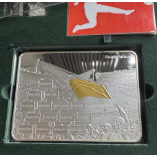 1/2KG FINE SILVER BAR WORLD CUP 2010 SOUTH AFRICA - LIBERIA MINT LEGAL TENDER SET - WHISTLE - TWEEZER - YELLOW & RED CARD + MINI FLAG MAGNETS