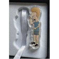 1oz SILVER 999.9 FINE **BEAVIS & BUTTHEAD SHAPED 30TH ANNIVERSARY $2 COINS** NIUE CERTIFIED & BOXED