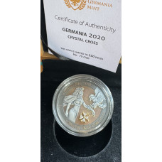 1oz SILVER 999.9 FINE - GERMANIA MINT CRYSTAL CROSS - NUMBER 79 IN WOODEN BOX AS ISSUED