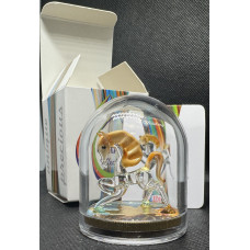 1oz CANADA MURANO 1OZ SILVER & MUSTANG FIGURINE SET + DOME, BOX & CERTIFICATE