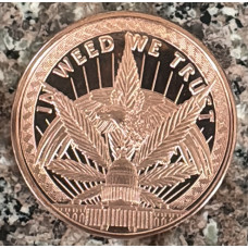 1oz COPPER ROUNDS 999.9 PURE - U.S.A CANNABIS - IN WEED WE TRUST