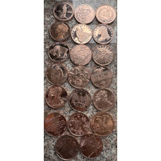 1oz BULK COPPER ROUNDS 999.9 PURE -20 IN TUBE - U.S.A MIXED LOT