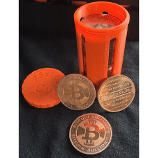1oz COPPER ROUNDS 999.9 PURE - BITCOIN - bulk deal - 25 in tube