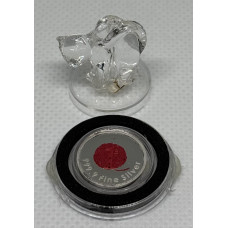 1/10oz PURE 999.9 SILVER CRYSTALS & GEMS COLORIZED SERIES IN DOME "SWAROVSKI CAT " CERTIFIED & BOXED