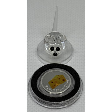 1/10oz PURE 999.9 SILVER CRYSTALS & GEMS COLORIZED SERIES IN DOME "SWAROVSKI FIELD MOUSE" CERTIFIED & BOXED