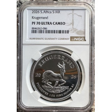 2026 KRUGERRAND 1oz SILVER PROOF PF70UC - NGC GRADED FINEST KNOWN