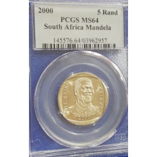 2000 MANDELA R5 COIN - MS64 - PCGS GRADE