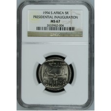 1994 INNAUGUTAION R5 COIN - MS67 - NGC GRADE