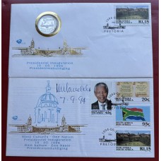 1994 INAUGURATION PROOF R5 FDC + SIGNED & DATED INAUGURATION FDC & CERTIFIED BY CECIL GREENFIELDS