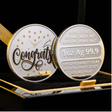 1oz SILVER BAR - PERSONALIZED GIFT BARS & COLORIZED ROUNDS 999.9 PURE SILVER BnG MINT & REFINERY
