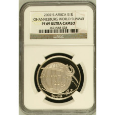2002 SILVER RAND - WORLD SUMMIT - PF69 ULTRA CAMEO - NGC GRADE