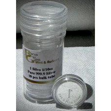 1/10oz SILVER 999.9 FINE - 1 SILVO - BULK TUBE OF 10 - A CERTIFICATE INCLUDED