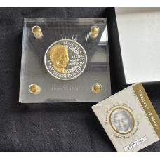 100gr PURE SILVER SAGCE Mandela - 999.9 PURE SILVER with gold plating 