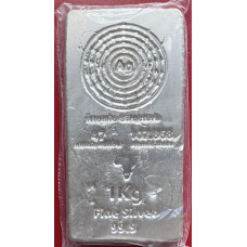 1KG SILVER 999.9 PURE AG CAST BAR - GRC MINT - CERTIFIED