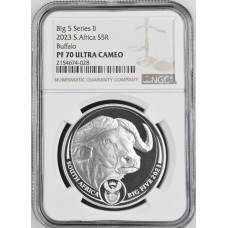 2023 BIG 5 SERIES 2 - 1oz SILVER BUFFALO PF70 ULTRA CAMEO NGC FINEST KNOWN