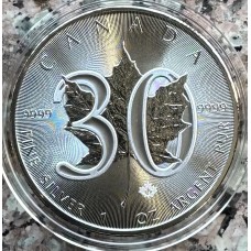 2018 CANADA MAPLE LEAF *30 YEARS SPECIAL EDITION - 1oz SILVER 5 DOLLAR COIN