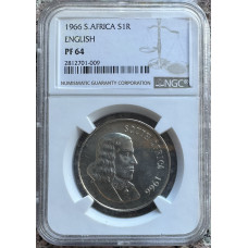 1966 SILVER RAND ENGLISH - PF64 - NGC GRADED RARETY ** ALTERNATE LANGUAGE** ZERO MINTED ?